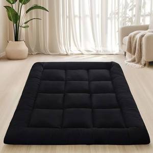 lot 142275 image: SHOUREN Japanese Floor Mattress Foldable & Portable Roll Up Futon Mattress 3 Black Tatami Mat Shredded Memory Foam Filled with Straps Sleeping Pad Suitable for Camping 60x 80 Queen Size