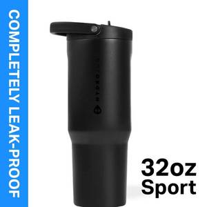 lot 142292 image: HydroJug Sport 32 oz Stainless Steel Water Bottle with Flip Straw, Insulated Leak-Proof Tumbler for Gym & Outdoor - Black