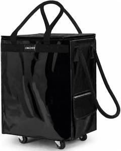 lot 142299 image: Reusable Grocery Bag on 4 Wheels, Rolling Shopping Tote Bag with 3 Handles