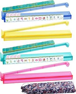 lot 142300 image: 4-Color Mahjong Racks with Pushers,17.5 Mahjong Pushers and Racks