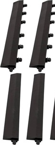 lot 142314 image: Baselayer Interlocking Floor Tile Trim Pieces - Beveled Edges - Durable   in TPE (Rubber Like, NOT Foam, no Odor) - 2 Edges - Made in USA