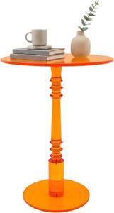 lot 242179 image: Acrylic Side Table Orange Round End Table for Living Room Bedroom