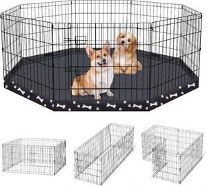 lot 242187 image: PEEKABOO Dog Playpen 24 Inch, 8 Panel Metal Pen with Octagonal Bottom Pad