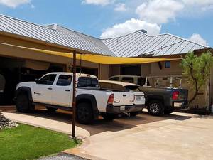 lot 242188 image: Rectangle Sun Shade Sail Canopy, 16 x 20 Outdoor Shade Cloth Patio Cover - Sunshade Sails Awning Shelter for Deck Garden Lawn Yard (Sand)