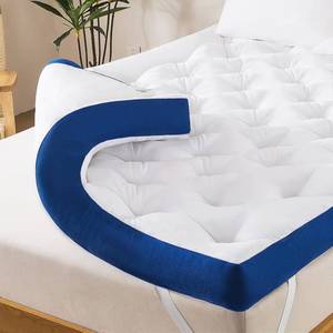 lot 242198 image: WhatsBedding 5 Inch Memory Foam Mattress Topper Queen for Back Pain, Filled with Flfuffy Soft Breathable Stuffing, Thick Supportive Pillow Top Queen Mattress Topper