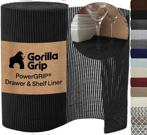 lot 242206 image: GORILLA GRIP powerGRIP Drawer Shelf and Cabinet Liner, 24x30, Black