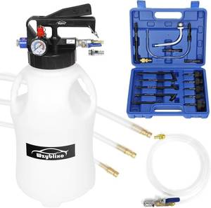lot 342232 image: 10L Transmission Fluid Pump and Oil Extractor Pump,10L Automatic Transmission Fluid Pump Fluid ExtractorDispenser for ATF Filler System with 15 Pieces ATF Filler Adapters and 4 Hoses (BLUE, 10L)