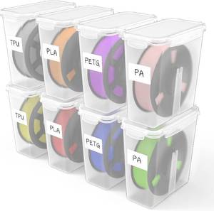 lot 342233 image: Filament Storage Box 8 Pack 3D Printing Filament Container with Thick Seal