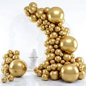 lot 342255 image: RUBFAC Gold Balloons Different Sizes Chrome Gold Balloon Arch Kit 129pcs