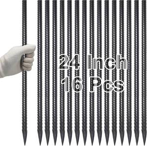 lot 342256 image: VVOKGO Straight Rebar Stakes 24 Inch Ground Concrete Form Stakes Heavy Duty