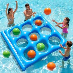lot 342257 image: Giant Tic-Tac-Toe Pool Toys Games Set, Inflatable Pool Tic-Tac-Toe Game Float with 10 Balls, 2-10 Players Floating Pool Toys for Kids, Fun Pool Games Party Beach Toy for Teens Adults & Family