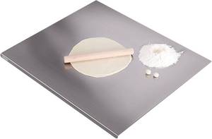 lot 442131 image: Stainless Steel Kitchen Cutting Board, 304 Stainless Steel, Double-Sided for Separation, Baking and Pizza Making (19.6 23.6 0.06)