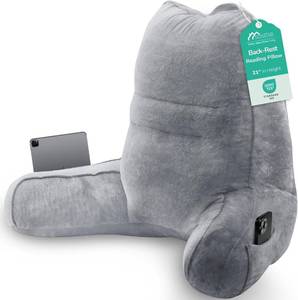 lot 442134 image: Sasttie Reading Pillow for Bed, Back Pillow for Sitting Up, Dark Grey