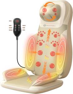 lot 442136 image: Retails for $195 Shiatsu Massage Chair with Heat, Full Back Shiatsu & Rolling, Comfortable Massage Chair Pad for Stress Relief, Gift for herhim, Office and Home.White.