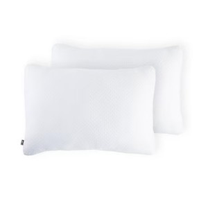 lot 442148 image: Brookstone TempSense Down Alternative Pillow Set - Bed Pillows for Adults, Comfortable and Supportive Bedroom Pillows for Bed, Ideal for All Sleep Positions - 2 Pack, SQ-White
