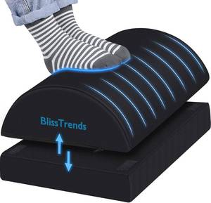 lot 442150 image: BlissTrends Foot Rest for Under Desk at Work-Versatile Foot Stool with Washable Cover-Comfortable Footrest with 2 Adjustable Heights for Car,Home and Office to Relieve Back,Lumbar,Knee Pain-Black