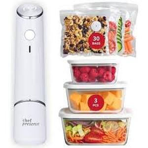 lot 442157 image: Chef Preserve Ultimate Bundle Compact Vacuum Sealer 3 Glass ...