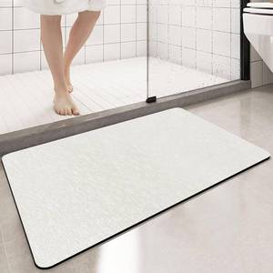 lot 442160 image: Diatomaceous Earth Bath mat Bathroom Rugs Super Absorbent Quick Dry Non Slip Bath Mat Thin Bathroom Floor Mats Fit Under Door-Shower Rug for in Front of Bathtub Shower, Beige, 15.723.6