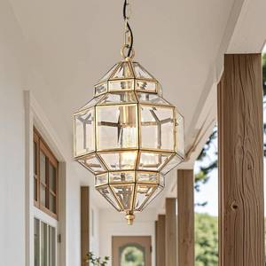 lot 331283 image: Retails for $139 Milaii Copper Outdoor Pendant Lights, Brass Exterior Light Fixtures Waterproof Hanging Lantern Porch Lighting with Clear Glass Outdside Chandelier for Patio Kitchen Dining Room Entryway
