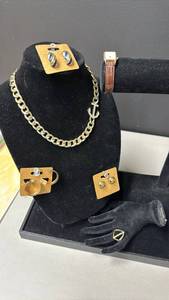 lot 101 image: Fashion Jewelry - Necklace, Earrings, Ring and Watch