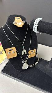 lot 108 image: Fashion Jewelry Lot - 2 Necklaces, Bracelets, and Earrings