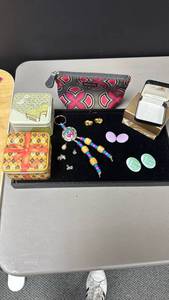 lot 118 image: Fashion Jewelry & Accessories Lot - Earrings, Charms, Keychains and jewelry boxes