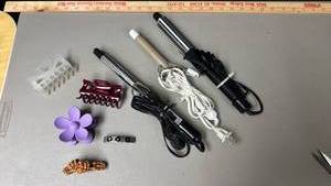 lot 127 image: Hair Styling Tools Lot with Curling Irons and Hair