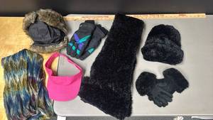 lot 131 image: Winter Accessories - Hats, Gloves, Scarf, and Visor