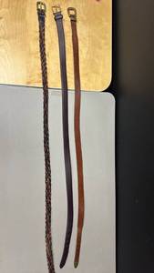 lot 134 image: 3 Leather Belts with Metal Buckles size 42