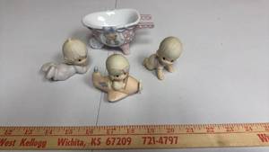 lot 142 image: Precious Moments Figurines and Decorative Tureen Lot 4 Pieces