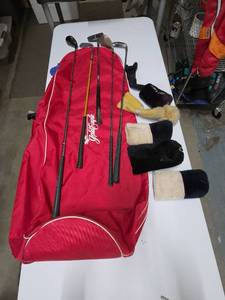 lot 766 image: Mixed brands Golf Clubs with Bag and Covers - right handed