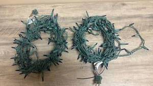 lot 548 image: String Lights Green Wire Dark Blue Bulbs 3-Strand Set