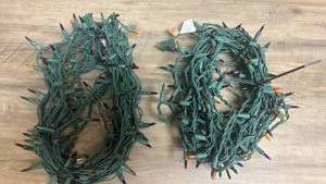 lot 549 image: Green Christmas String Lights Lot 2 Strands Multi-Color Bulbs