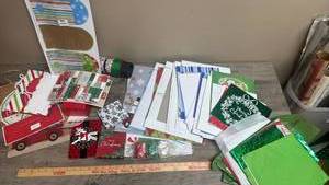 lot 562 image: Holiday Gift Wrap Lot - Boxes, Bags, Ribbon, Bows, Tissue Paper