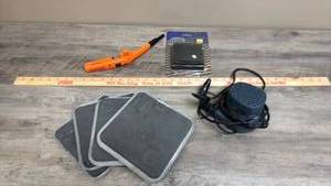 lot 591 image: Grill by HD DESIGNS Replacement Brush Head with Grill Lighter, Furniture Movers and Electric Air Pump Lot