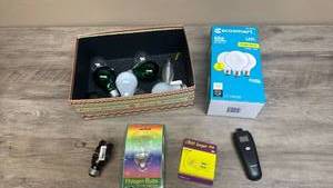 lot 592 image: Lighting & Electrical Accessories Lot LED Bulbs, RadioShack Device, Fuses