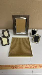 lot 634 image: 6 Photo frames - one marked Godinger Silver 2x3