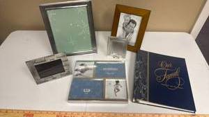lot 636 image: Photo Frame Lot with Friends Theme and a Family Memory Book