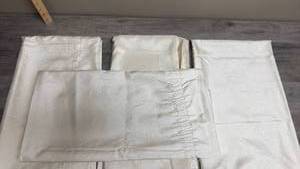 lot 669 image: Lot of Four Cream Colored Side Panel Curtains