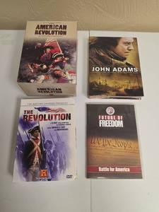 lot 321 image: American History themed DVDs and DVD sets - American Revolution, John Adams, The Revolution, and Future of Freedom