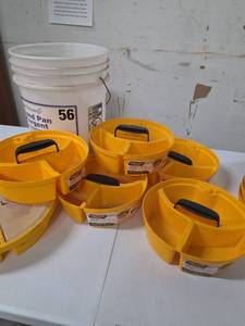 lot 836 image: Stackable parts Bins in a bucket