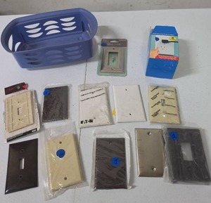 lot 872 image: Electrical Outlet Covers and Switch Plates Lot - Multiple Styles and Colors
