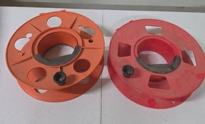 lot 881 image: Extension Cord Reel Spools 2-Pack -Orange and Red