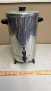 lot 449 image: Stainless Steel Coffee Urn with Heating Element and Tap Dispenser
