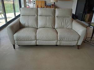 Leather Couch.  Powered recliners on both ends, with USB Ports.  Very nice!    40 x 72 x 37