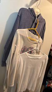lot 1208 image: Womens long sleeve tops and pullover hoodie size m and xl