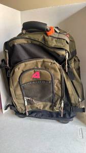 lot 1228 image: Athalon olive green rolling backpack