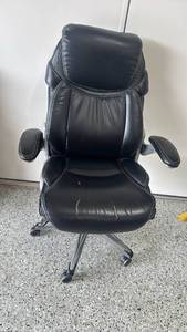 lot 1278 image: Black Office Chair with Padded Seat and Back arms go up some damage
