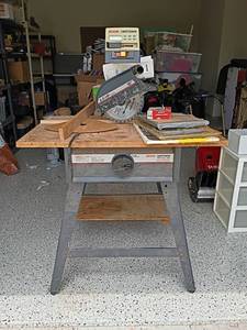 Craftsman Electronic Radial Saw on Stand with Extra Saw Blades