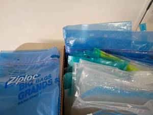 lot 2131 image: Various Sized Ziploc and Other Brand Bags   For travel, minimizing space, organization and more